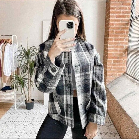 Vanessa Bruno Presley Jacket Plaid Wool Flannel Tartan Bomber - Picture 1 of 14